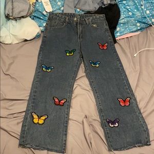 Loose butterfly jeans